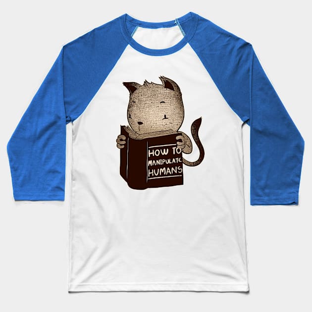 Cat Book How To Manipulate Humans Baseball T-Shirt by Tobe_Fonseca